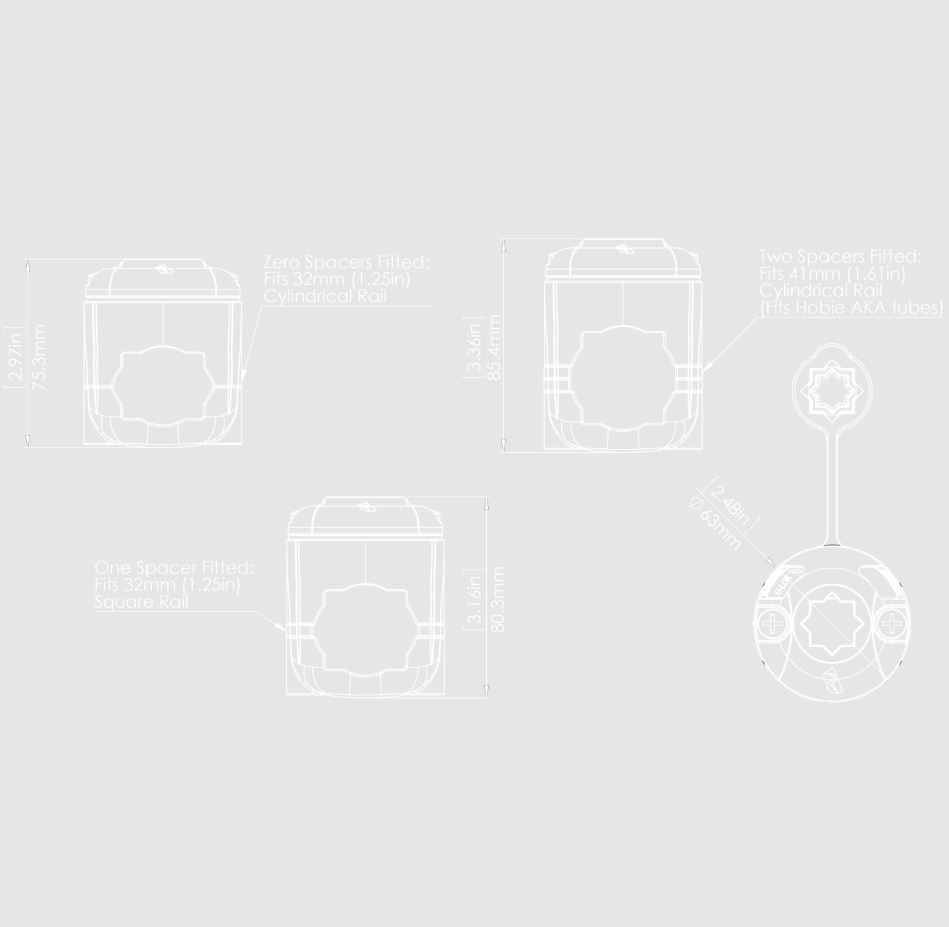 Railblaza Multi Purpose Accessory Mount, Mounts Multi Function Display/ Rod Holder/ Cup Holder, Rail Mount 32-41 – 03-4013-21
