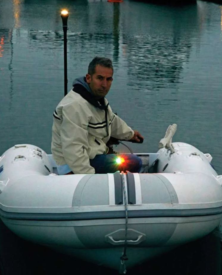 Railblaza Navigation Light, Navipack, White LED Light and Red/ Green LED Light, High/ Medium/ Blinking Operating Mode, Conical Shape – 04-4092-11