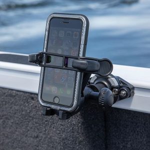 Railblaza Cell Phone Mount, Mobi, Fits Smartphone/ GPS Device/ VHF Radio/ Handheld Device, Fully Adjustable with R-Lock System, Black – 08-0116-11