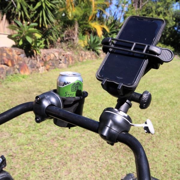 Railblaza Cell Phone Mount, Mobi, Fits Smartphone/ GPS Device/ VHF Radio/ Handheld Device, Fully Adjustable with R-Lock System, Black – 08-0116-11