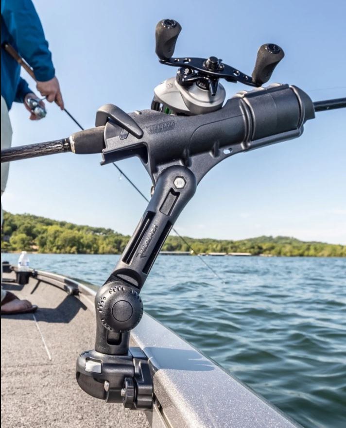 Railblaza Fishing Rod Holder, Rod Holder II, Starport Base Mount, Holds Single Rod, 360 Degree Rotatable/ 90 Degree Vertical Rotation – 02-4020-11