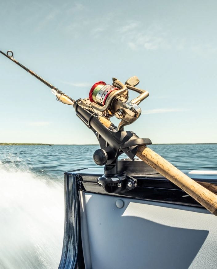 Railblaza Fishing Rod Holder, Rod Holder II, Starport Base Mount, Holds Single Rod, 360 Degree Rotatable/ 90 Degree Vertical Rotation – 02-4020-11