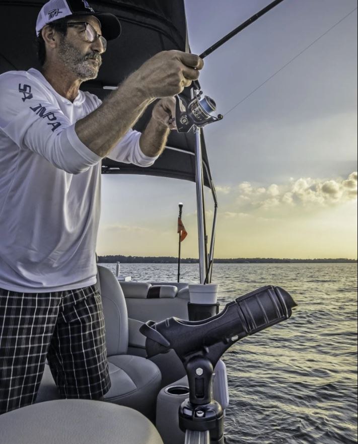 Railblaza Fishing Rod Holder, Rod Holder II, Starport Base Mount, Holds Single Rod, 360 Degree Rotatable/ 90 Degree Vertical Rotation – 02-4020-11