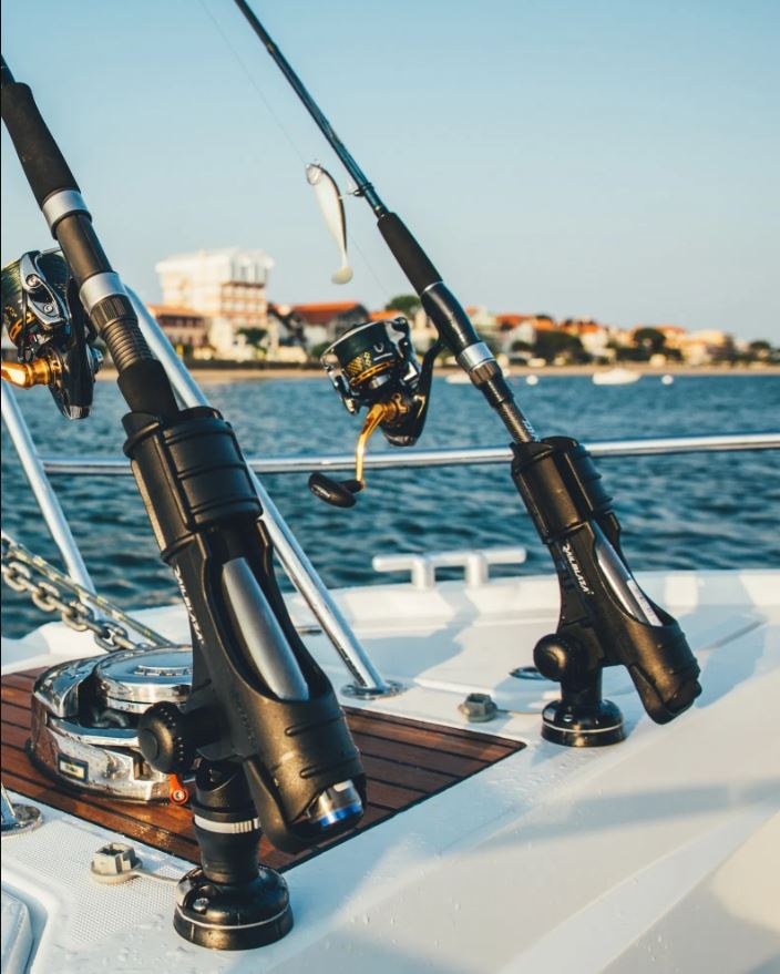 Railblaza Fishing Rod Holder, Rod Holder II, Starport Base Mount, Holds Single Rod, 360 Degree Rotatable/ 90 Degree Vertical Rotation – 02-4020-11