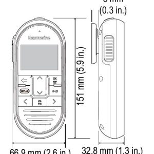 Raymarine VHF Radio Handset, Raymic, Use to Control RAY60/ RAY70 VHF Radios, Lcd Display with High Contrast – A80289