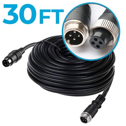 Rvs Back Sys Backup Camera Cable, Heavy Duty 4 Pin Cable, 30 Foot Length, Use with Mdvr/ Backup Camera – TDMDVR10MCABLE