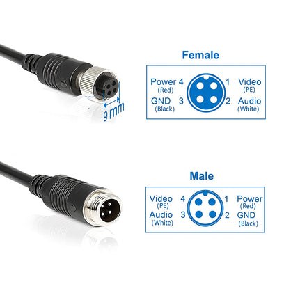 Rvs Back Sys Backup Camera Cable, Heavy Duty 4 Pin Cable, 30 Foot Length, Use with Mdvr/ Backup Camera – TDMDVR10MCABLE