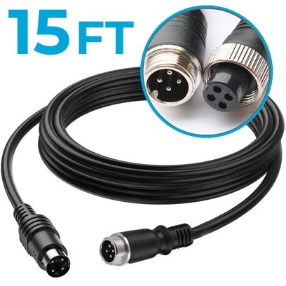 Rvs Back Sys Backup Camera Cable, Heavy Duty 4 Pin Cable, 15 Foot Length, Use with Mdvr/ Backup Camera – TDMDVR5MCABLE