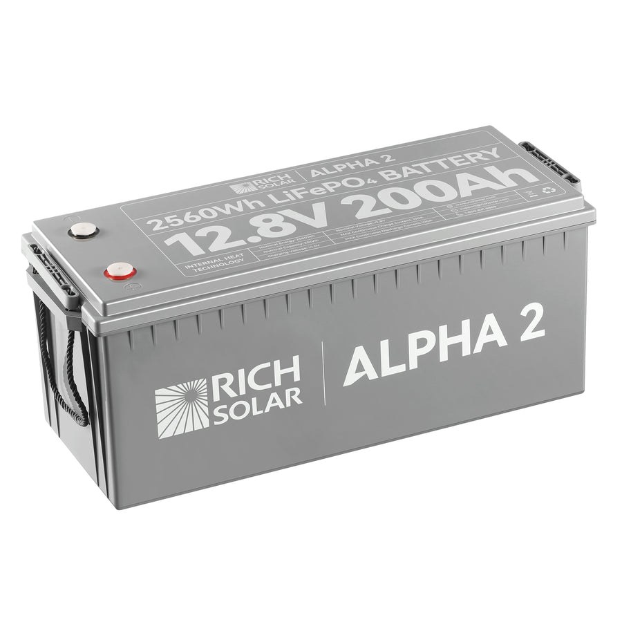 Rich Solar Battery, Alpha™ 2, Group 31, 12.8 Volt Nominal Voltage, M8 Threaded Stud Top Terminal, Lithium Iron Phosphate Style (LiFePO4) – RS-B122S