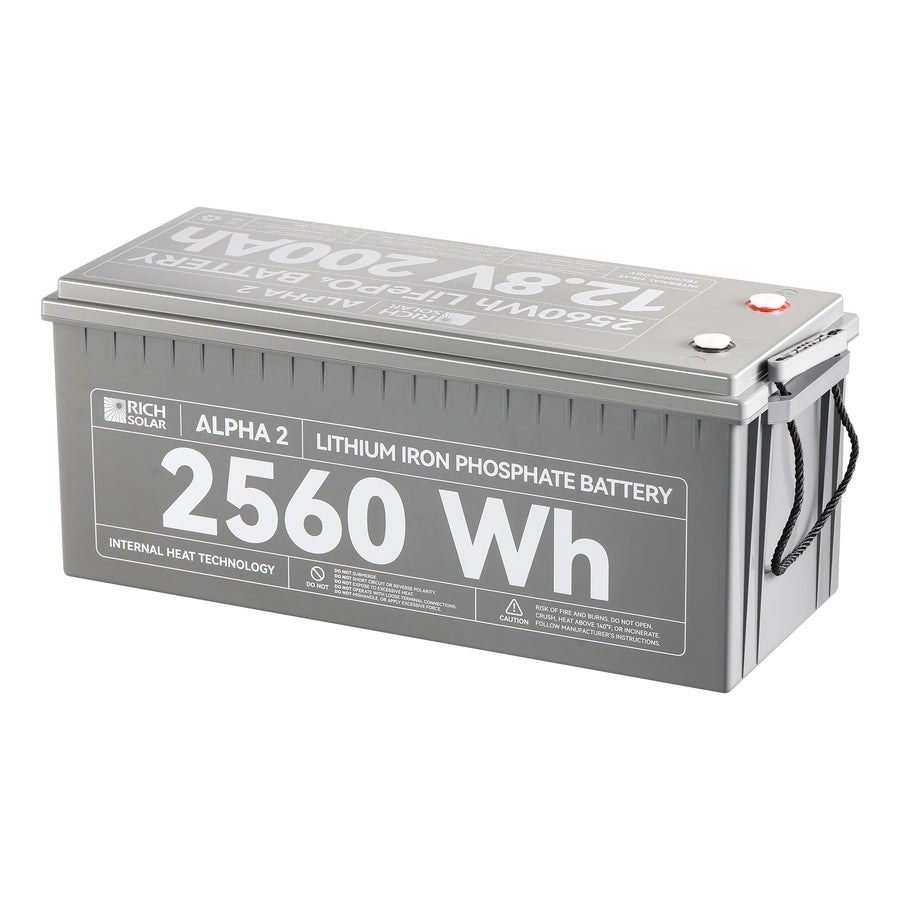 Rich Solar Battery, Alpha™ 2, Group 31, 12.8 Volt Nominal Voltage, M8 Threaded Stud Top Terminal, Lithium Iron Phosphate Style (LiFePO4) – RS-B122S
