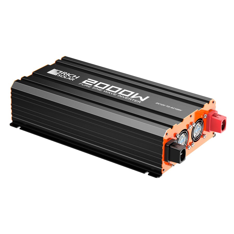 Rich Solar Power Inverter, Nova™ Pure 2K, Inverts 12 Volt DC to 120 Volt AC, Pure Sine Wave Inverter – RS-V2P12