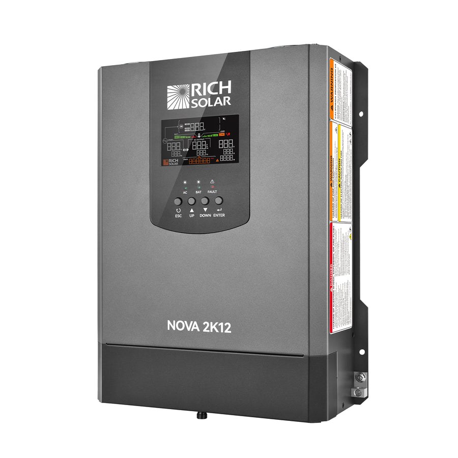 Rich Solar Power Inverter, Nova™ 2K12, Inverts 12 Volt DC to 120 Volt AC, Pure Sine Wave Inverter – RS-V2P12TS