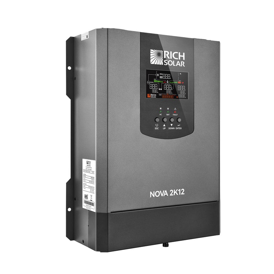Rich Solar Power Inverter, Nova™ 2K12, Inverts 12 Volt DC to 120 Volt AC, Pure Sine Wave Inverter – RS-V2P12TS