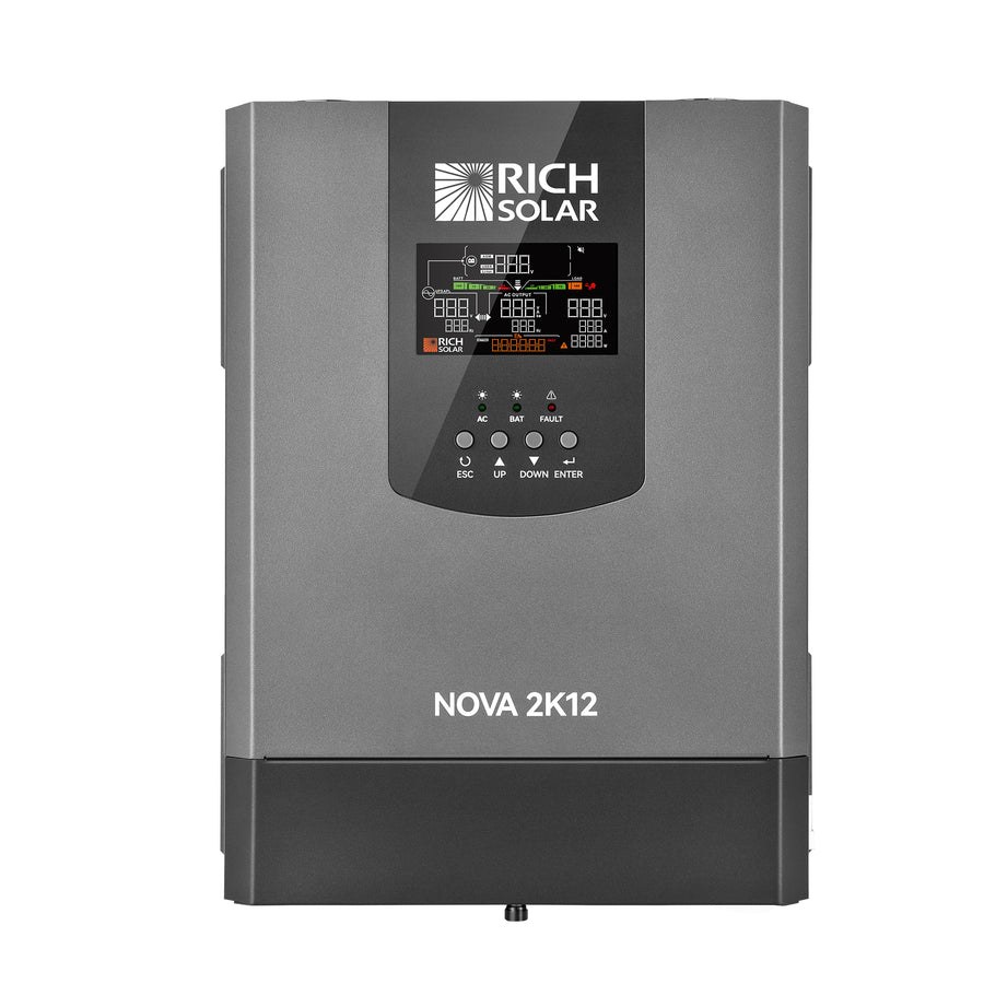Rich Solar Power Inverter, Nova™ 2K12, Inverts 12 Volt DC to 120 Volt AC, Pure Sine Wave Inverter – RS-V2P12TS