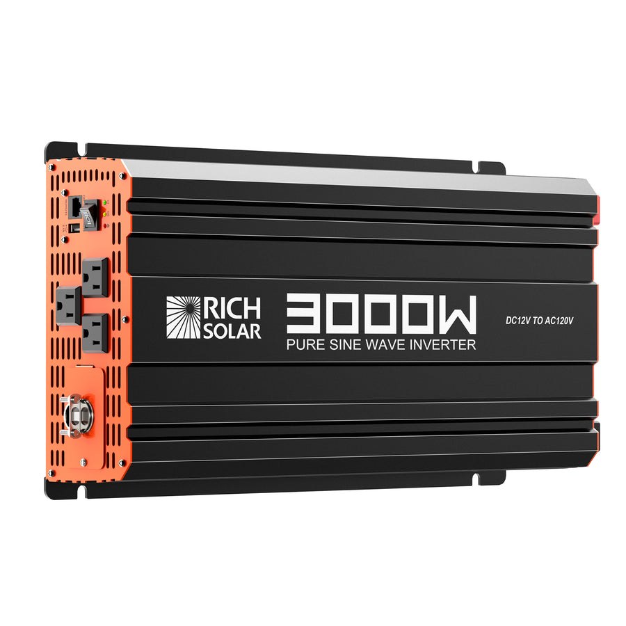Rich Solar Power Inverter, Nova™ Pure 3K, Inverts 12 Volt DC to 120 Volt AC, Pure Sine Wave Inverter – RS-V3P12