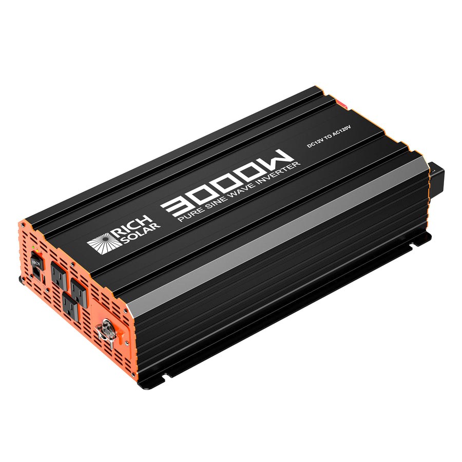 Rich Solar Power Inverter, Nova™ Pure 3K, Inverts 12 Volt DC to 120 Volt AC, Pure Sine Wave Inverter – RS-V3P12