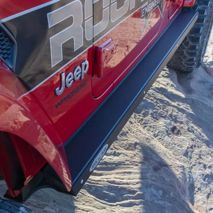 Rock Slide Rocker Panel Guard, For Use with Rock Slide Gen 3 Step Sliders, Powder Coated, Textured Black, Steel, Set of 2 – AX-SP-300-JL4