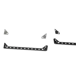 Road Armor Tie Down Track, Treck, Lower Rails, 41-1/2 Inch Length, Powder Coated, Black, Steel, Set of 2 – 500BRS-SMK-415