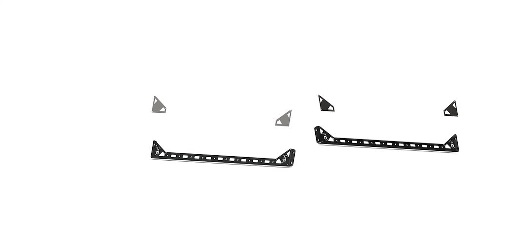 Road Armor Tie Down Track, Treck, Lower Rails, 41-1/2 Inch Length, Powder Coated, Black, Steel, Set of 2 – 500BRS-SMK-415