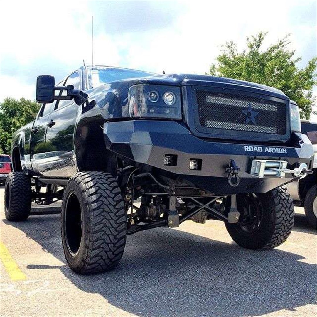 Road Armor Bumper, Stealth, One Piece Design, Mounting Hardware Included, Without Grille Guard, With Winch Mount, With Shackle Mounts – 382R0B