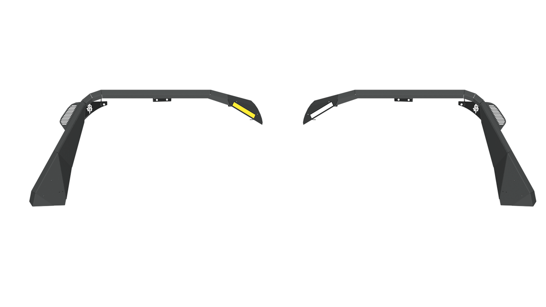 Road Armor Fender Flare, Stealth, Aftermarket, With Switchblade LED Lights, Powder Coated, Texture Black, Steel – 518AFFWB
