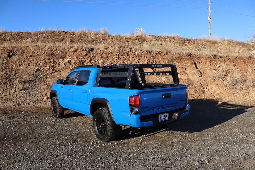 Road Armor Ladder Rack, Treck Overland, 800 Pounds Static Capacity/ 425 Dynamic Capacity, Bed Rail Mount, Adjustable Heights – 520BRS52B-OVLD