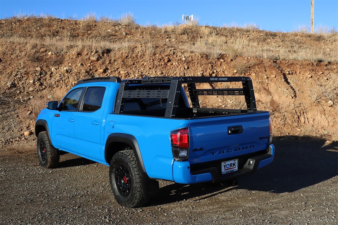 Road Armor Ladder Rack, Treck Overland, 800 Pounds Static Capacity/ 425 Dynamic Capacity, Bed Rail Mount, Adjustable Heights – 520BRS52B-OVLD