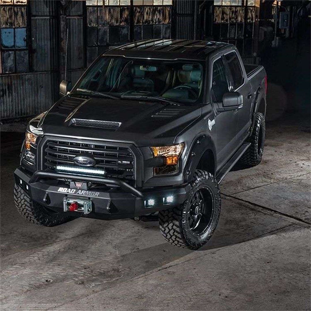 Road Armor Bumper, Stealth Pre-Runner, One Piece Design, Mounting Hardware Included, With Pre-Runner Guard, With Winch Mount – 615R4B