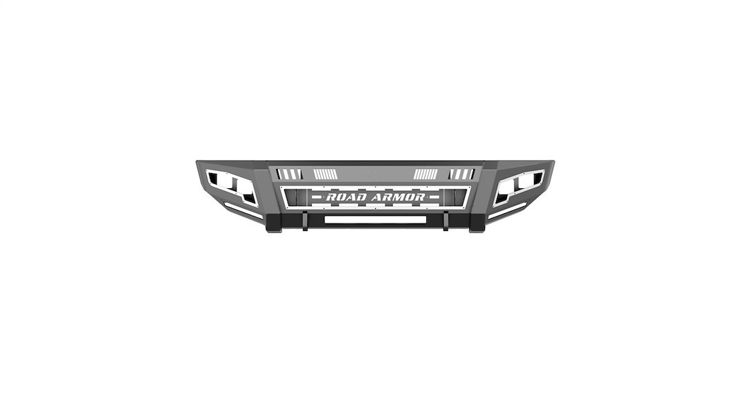 Road Armor Bumper, Identity, Multi-Piece Kit, Mounting Hardware Included, With Shackles, Wide End Pods, Light Pod X3 Cube – 6172DF-B0-P2-MR-BH-B