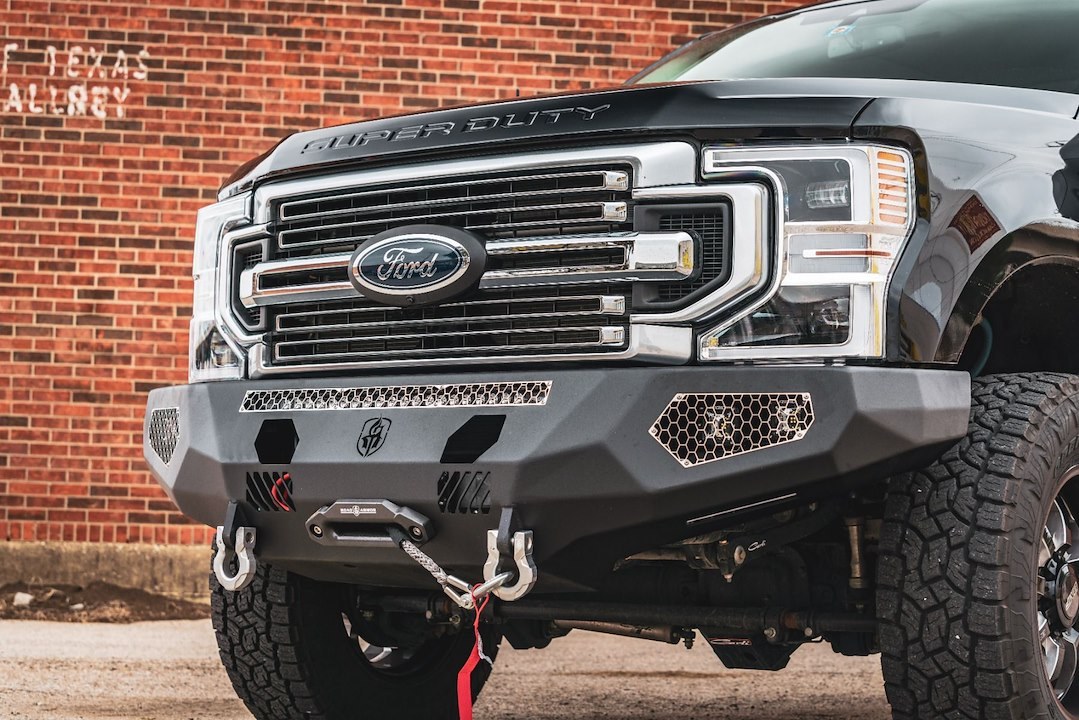Road Armor Bumper, Evolution Series, One Piece Design, Mounting Hardware Included, Without Grille Guard, With Winch Mount – 6172EF0B