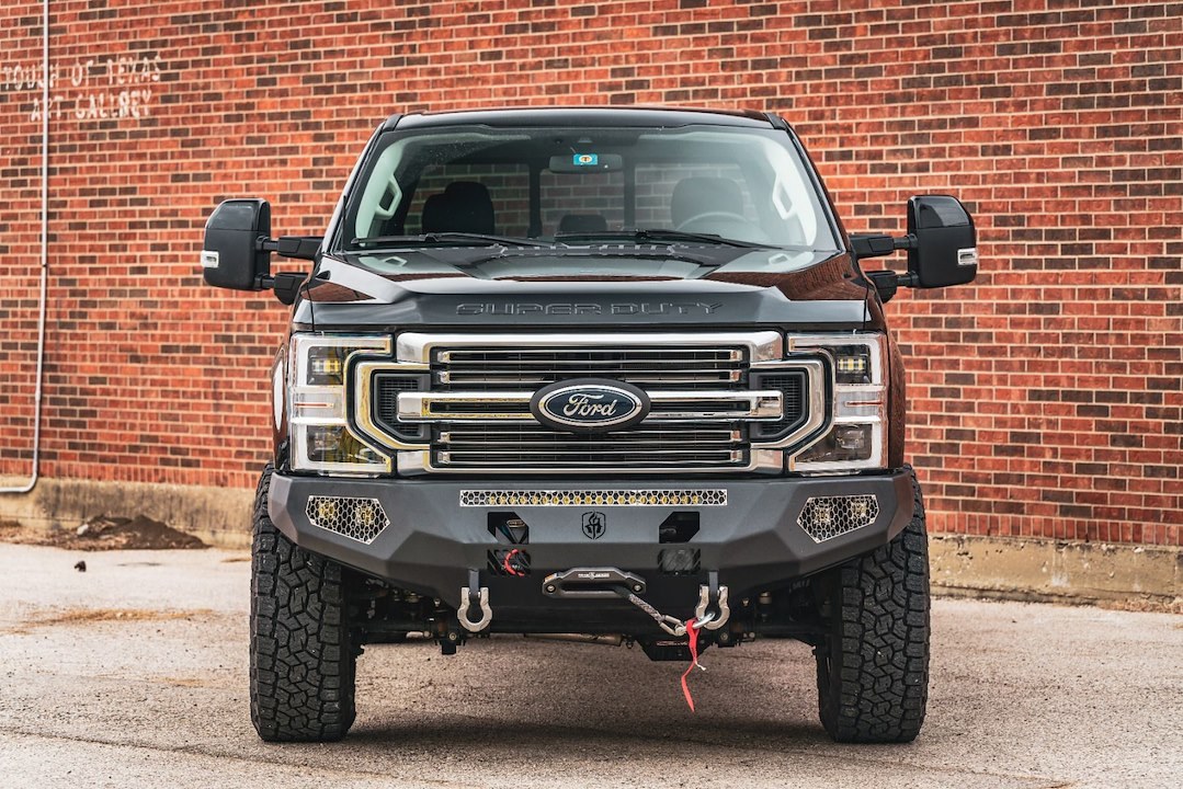 Road Armor Bumper, Evolution Series, One Piece Design, Mounting Hardware Included, Without Grille Guard, With Winch Mount – 6172EF0B