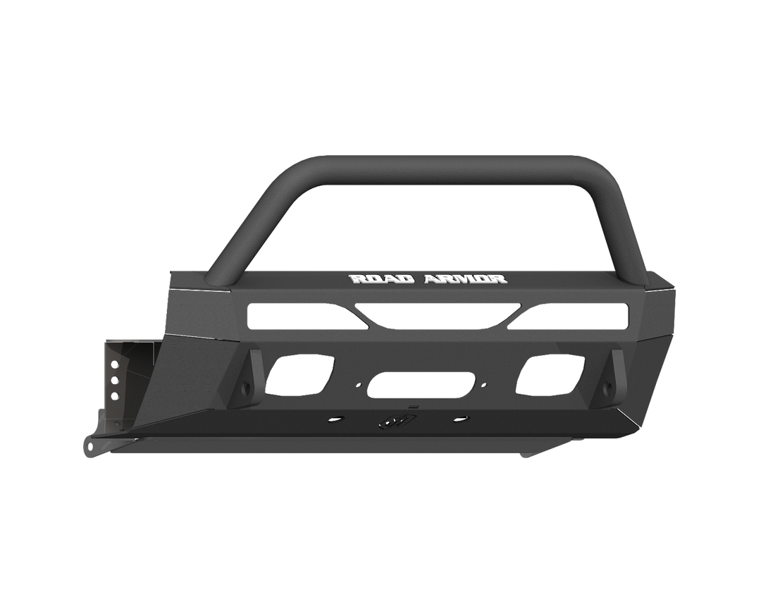 Road Armor Bumper, Stealth, One Piece Design, Low Profile, Mounting Hardware Included, With Bull Bar, With Winch Mount, With Shackle Mounts – 9151FR4B