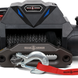 Road Armor Winch, Adventurer, Vehicle Mounted, 12 Volt Electric, 12000 Pound Line Pull Capacity, Wired Remote, Synthetic Rope – RA10801046