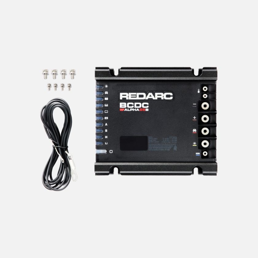 Redarc Battery Charger, Alpha25, For 12 Volt Vehicle Systems, Charges from Solar and Alternator – BCDC12025B