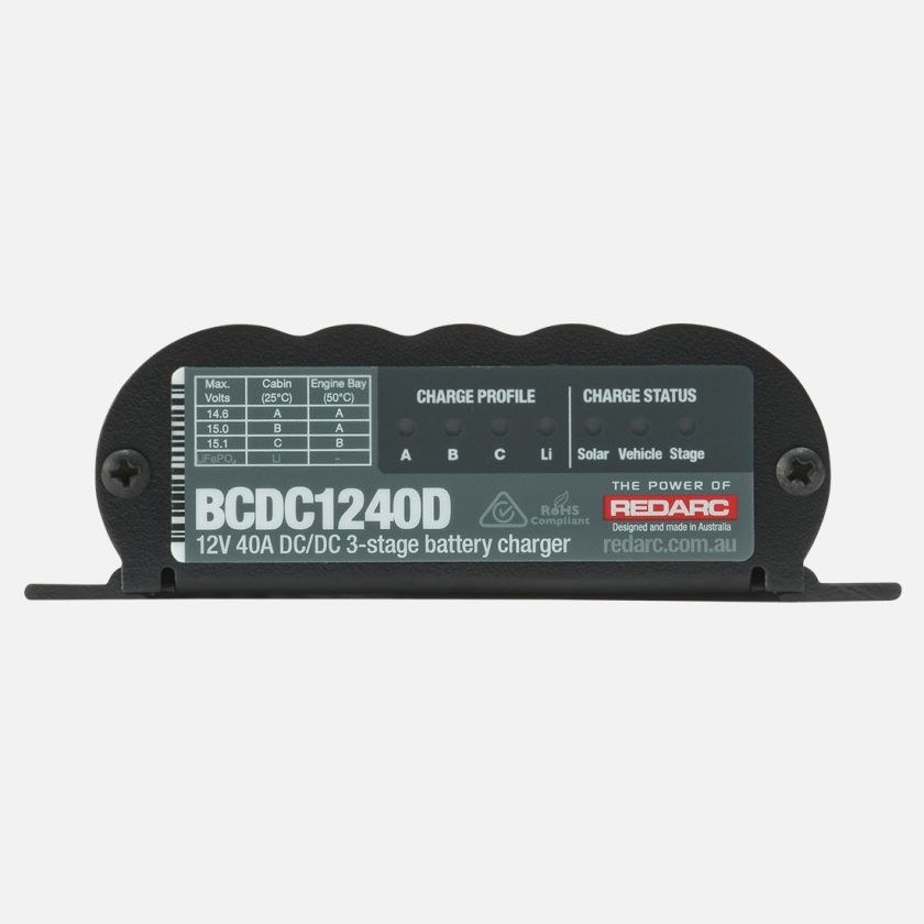 Redarc Battery Charger, For 12/ 24 Volt Vehicle Systems, Charges from Solar and Alternator, 9 to 32 Volt DC Operating Input Voltage – BCDC1240D