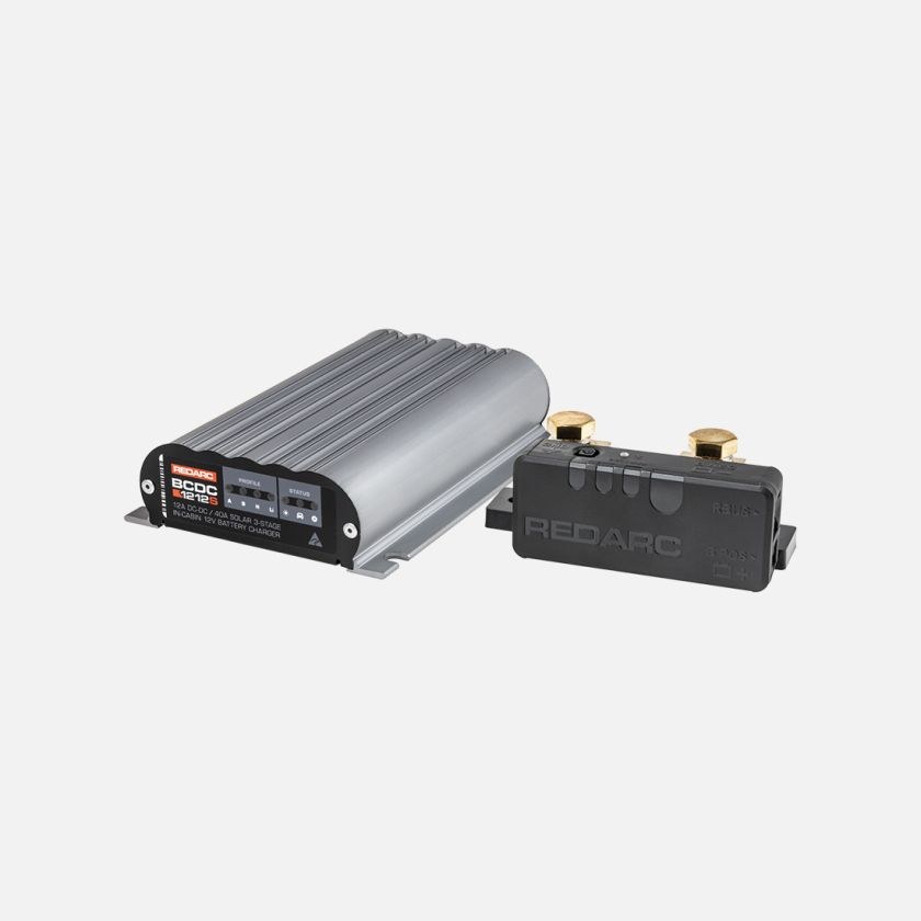 Redarc Battery Charger, For 12 Volt Vehicle Systems, 40 Amp Solar Panel Charger and 12 Amp Tow Vehicle Charger – TRAILERPOWERKIT1-NA