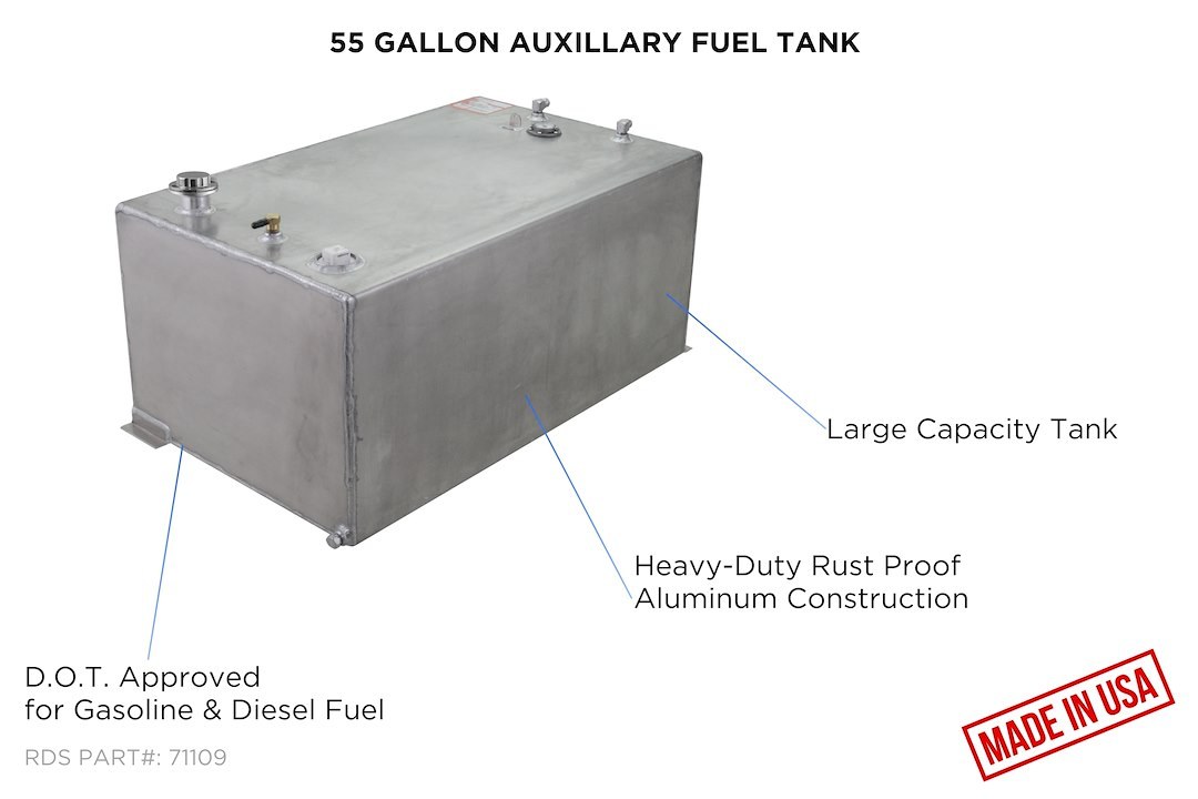 Rds Mfg Inc Liquid Transfer Tank, DOT Approved, Gasoline or Diesel, 55 Gallon Capacity, Rectangle – 71109