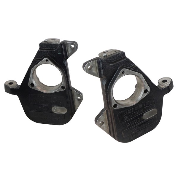 Ridetech Spindle, For Use with 17 Inch or Larger Wheels, 2 Inch Drop, Steel, Powder Coated, Black, Set of 2 – 11709300
