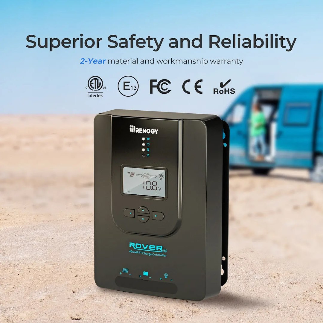 Renogy Battery Charger Controller, Rover Li – RNG-CTRL-RVR40-BT-G3-US