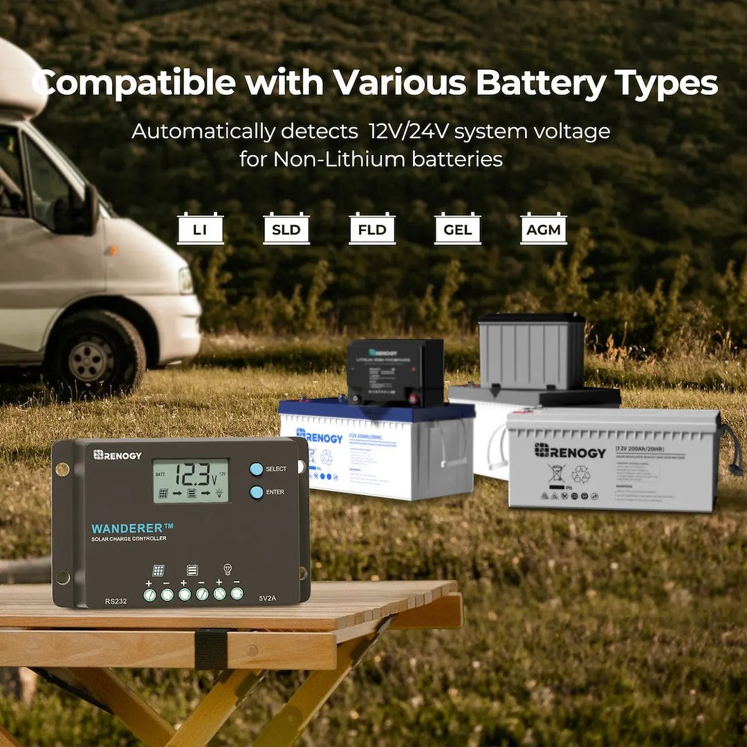 Renogy Battery Charger Controller, Wanderer – RNG-CTRL-WND10-G1-US