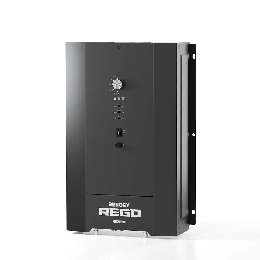 Renogy Power Inverter/ Battery Charger, Rego Series, For 12 Volt Batteries – RIV1230RCH-SPS-G2-US
