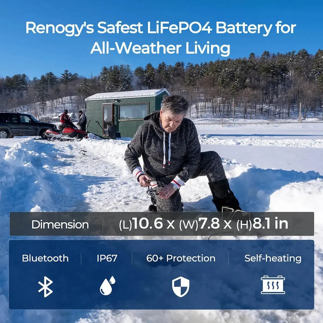 Renogy Battery, Pro Series, 12 Volt, Top Terminals, Smart Lithium Iron Phosphate Style (LiFePO4), Deep Cycle Battery – RBT12200LFP-BT-G1-US