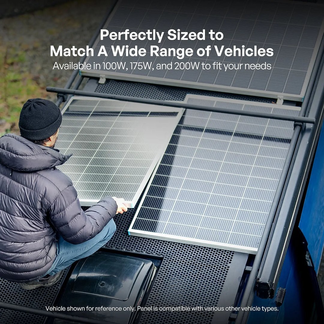Renogy Solar Panel, Monocrystalline N-Type, 16 Busbars, 200 Watt/ 6.46 Amp Charging Current, 31.03 Volt Operating Voltage – RSP200DC-G1-US