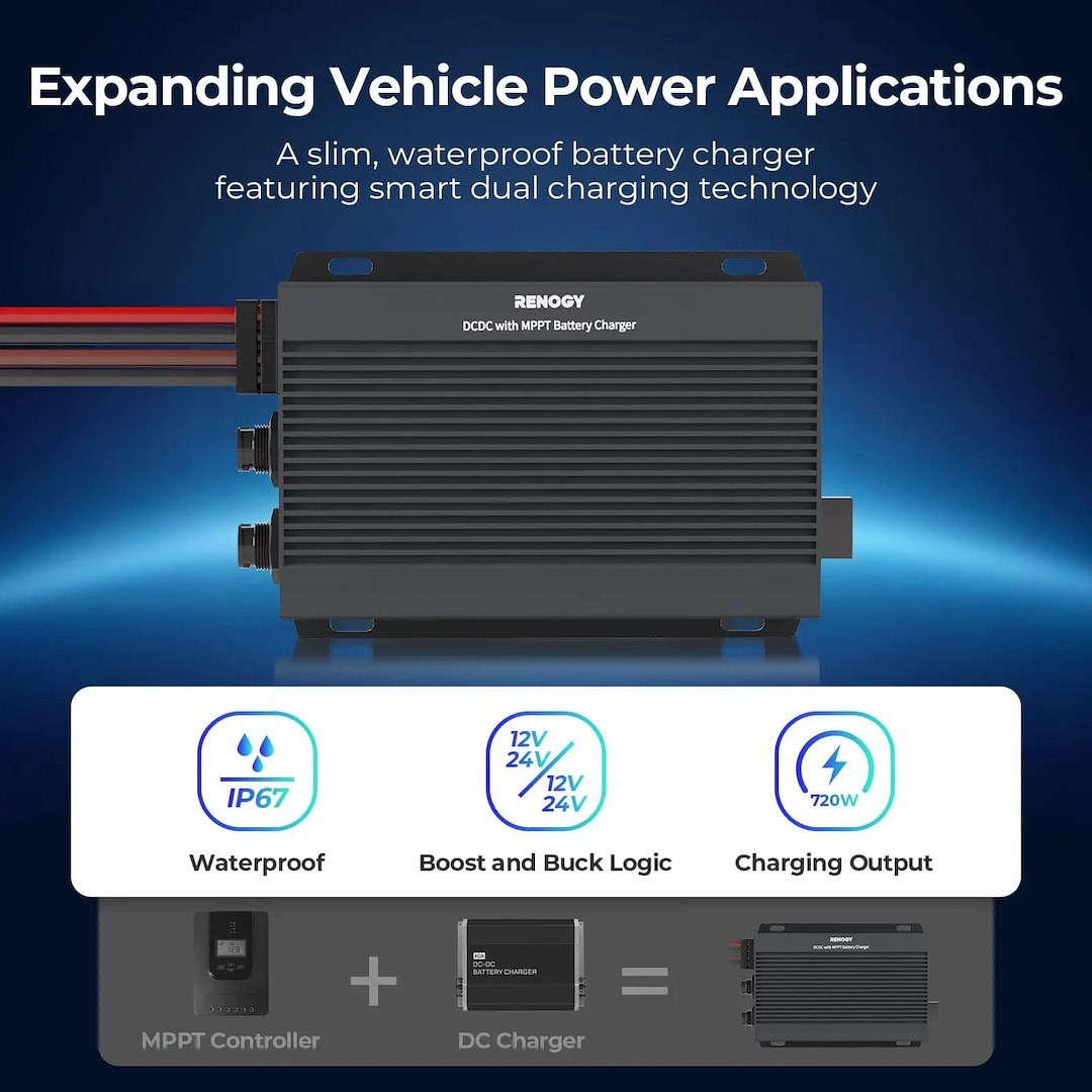 Renogy Battery Charger, DC to DC Dual Input Charging with Mppt, For 12/24 Volt Batteries – RBC2125DS-21W-G3-US