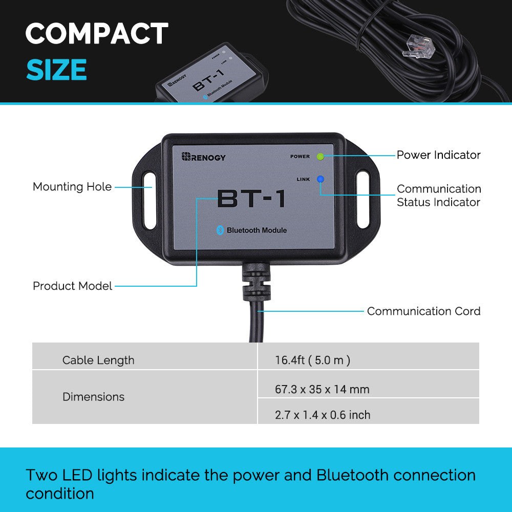 Renogy Bluetooth Interface Module, BT-1 – RCM-BT1-G2-US