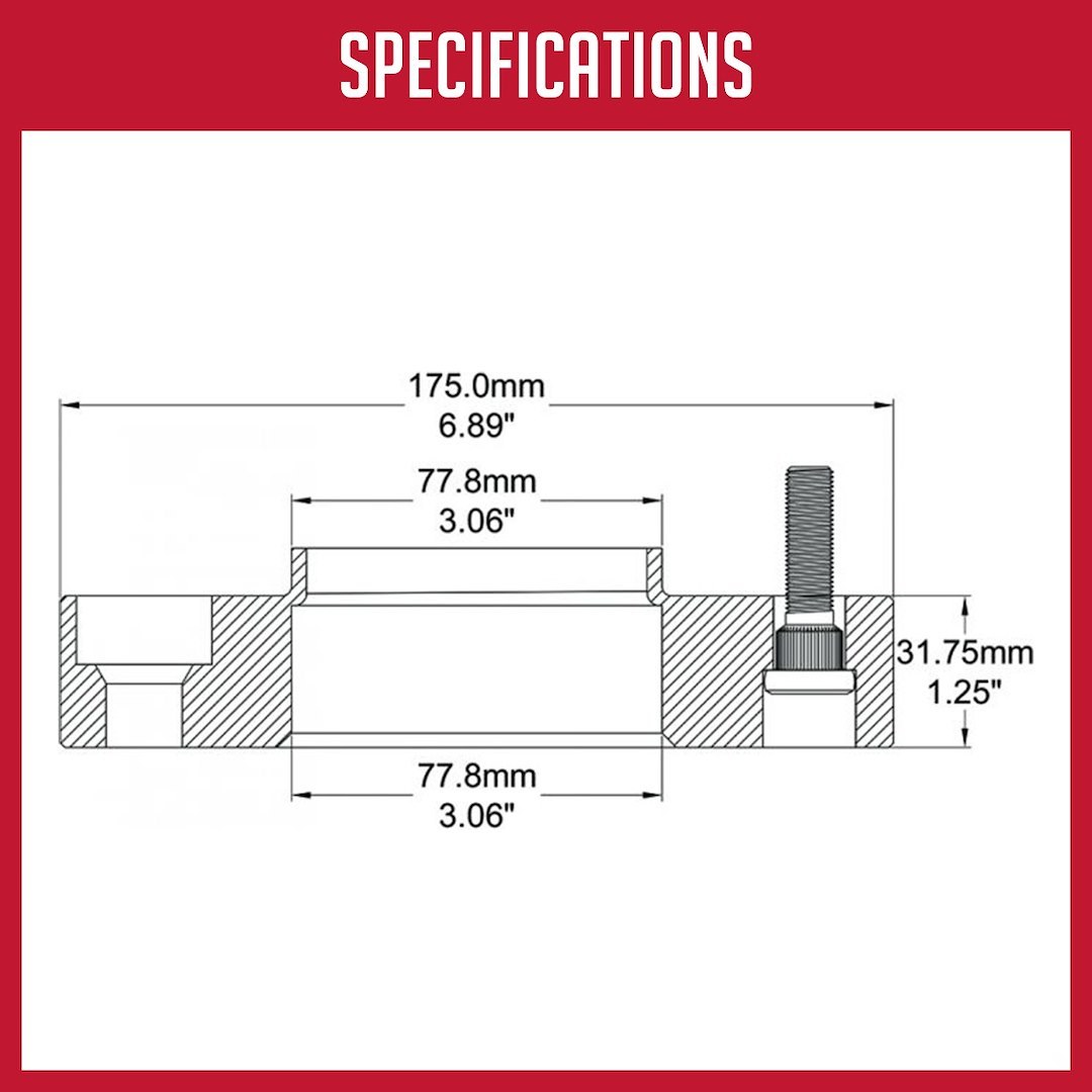 Revolution Gear & Axle Wheel Adapter, 6 X 139.7 Millimeter/ 6 X 5.50 Inch Axle Bolt Circle, Hub Centric – 6550-6550H-B125