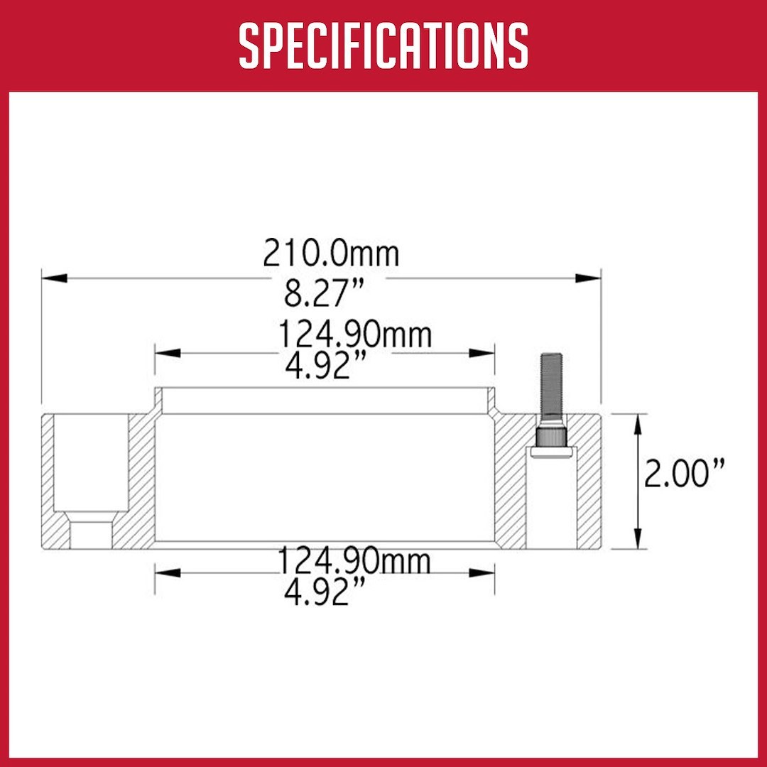Revolution Gear & Axle Wheel Adapter, 8 X 170 Millimeter/ 8 X 6.69 Inch Axle Bolt Circle, Hub Centric – 8170-8170H-E142
