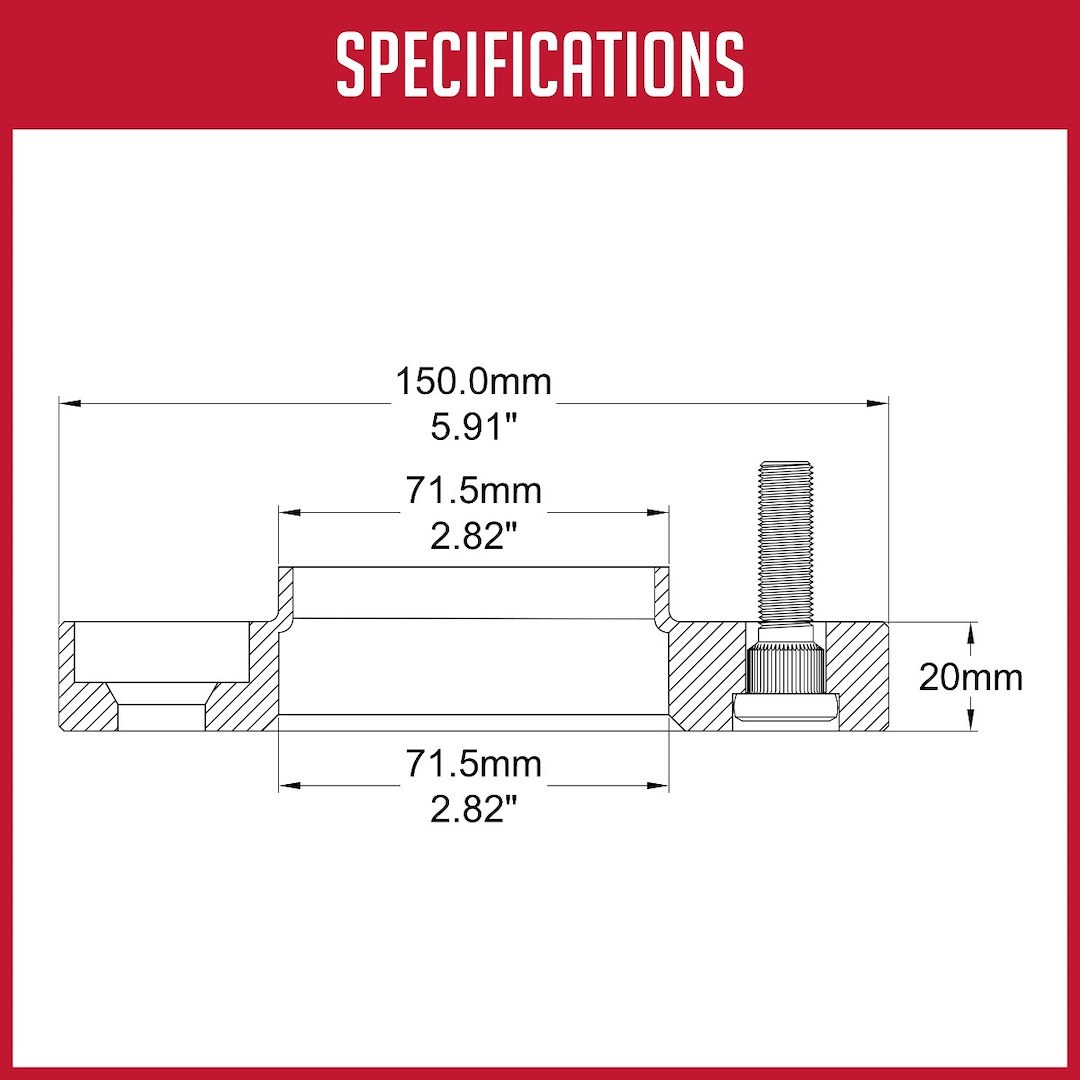 Revolution Gear & Axle Wheel Adapter, 5 X 115 Millimeter/ 5 X 4.52 Inch Axle Bolt Circle, Hub Centric – 5115-5115H-AA