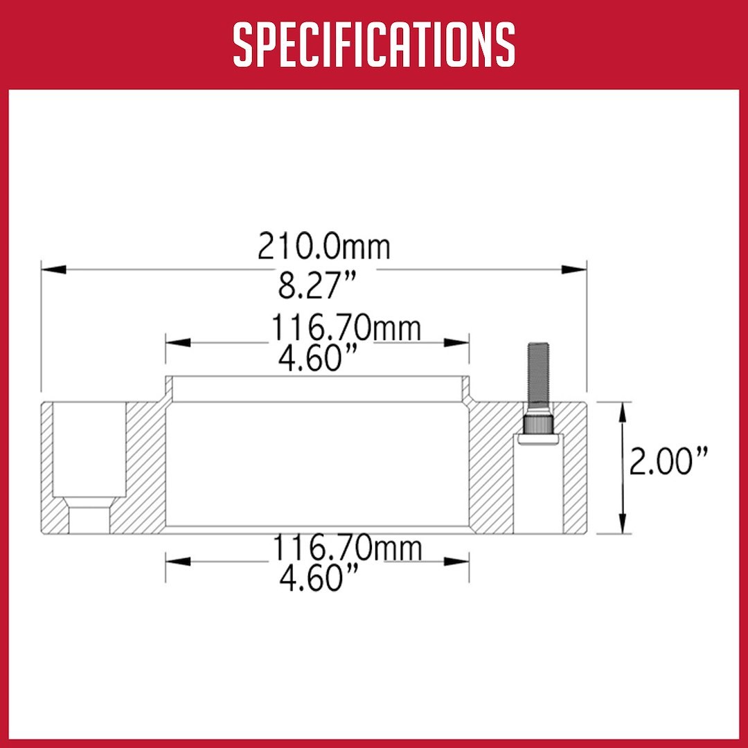 Revolution Gear & Axle Wheel Adapter, 8 X 165.1 Millimeter/ 8 X 6.50 Inch Axle Bolt Circle, Hub Centric – 8650-8650H-E14