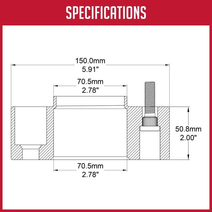 Revolution Gear & Axle Wheel Adapter, 5 X 114.3 Millimeter/ 5 X 4.50 Inch Axle Bolt Circle, Hub Centric, 1/2 Inch X 20 Thread Size Studs – 5450-5450-E